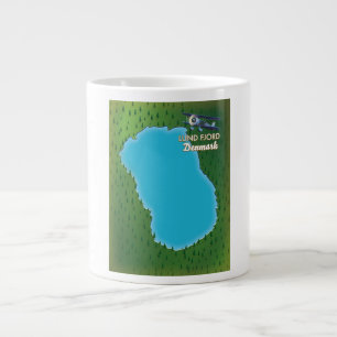 Lund Fjord Denmark map Large Coffee Mug
