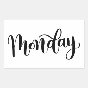 Lundi - Autocollant de calligraphie / lettrage