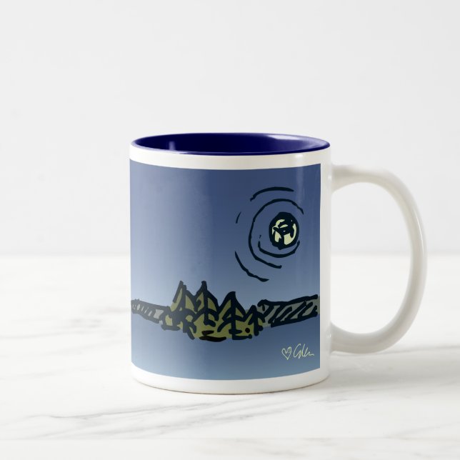 Lune au-dessus de tasse d'île de pique-nique (Droit)