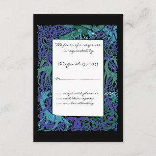 Lune Bleu Celtique Animaux Design Mariage RSVP