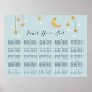Lune bleue et étoiles, tableau de sièges