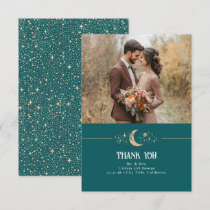 Lune céleste et étoiles Merci Turquoise Photo