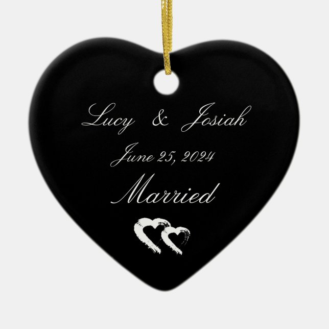 Lune Coeur Marié Ornement Mariage Cadeau (Devant)