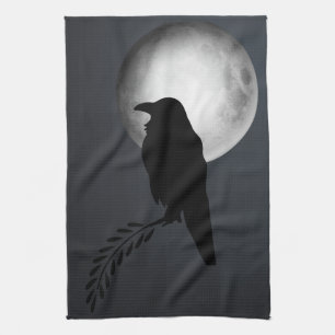 Lune & Corbeaux, Oiseau Noir Cuisine Serviette Cor