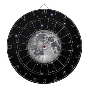 Lune dans la cible étoilée de l'espace
