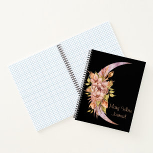 Lune de croissant personnalisée et Journal de fleu