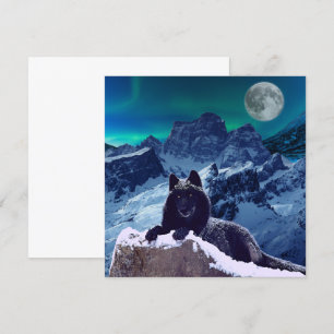 Lune de loup noir   Carte Gothique Plat