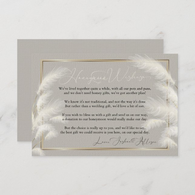 Lune de miel souhaite Allison 1b Invitation (Devant / Derrière)