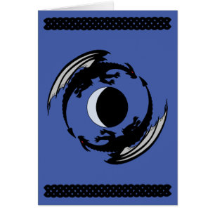Lune Dragons Imaginaire Design Carte de voeux