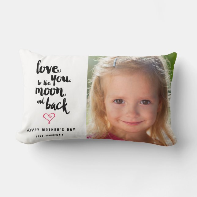 Lune et arrière| Coussin photo de la fête des mère (Recto)