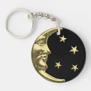 Lune et étoiles Art déco - Noir et or