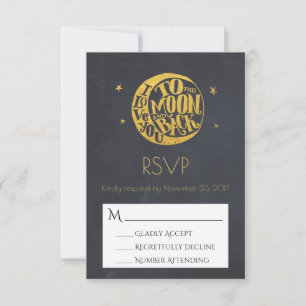 Lune et étoiles avec romantique dire mariage RSVP
