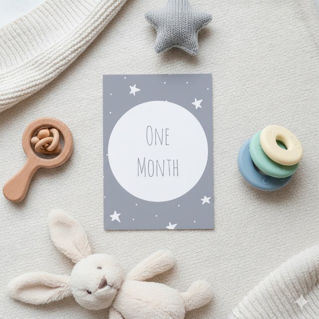 Lune et étoiles Baby Milestone Cartes (Moon and stars Baby Milestone Cards.)