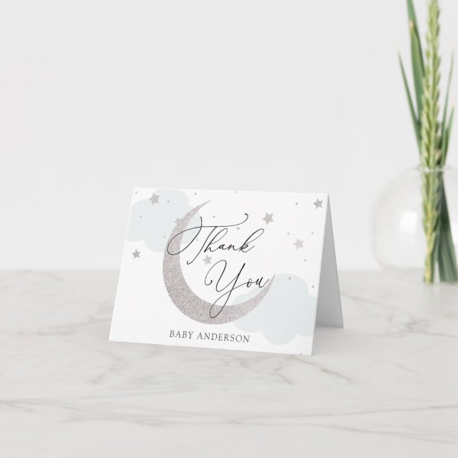 Lune et étoiles Baby shower Merci  (Devant)