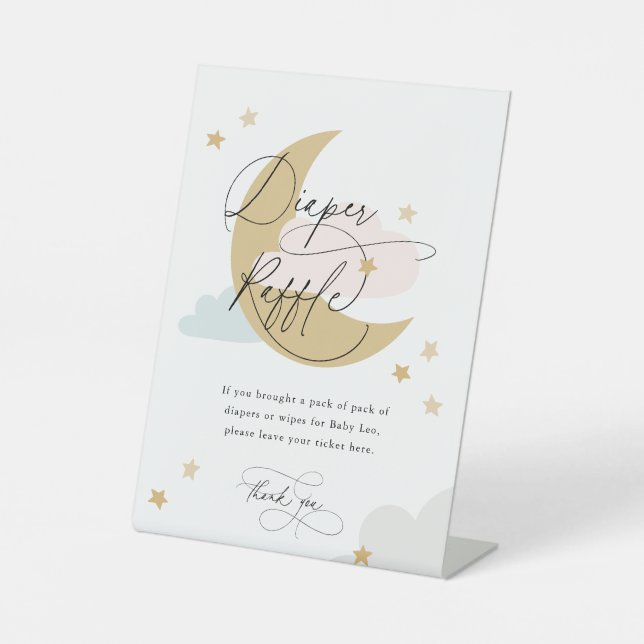 Lune et Étoiles Barreau Signe rouge bleu rose or (Recto)