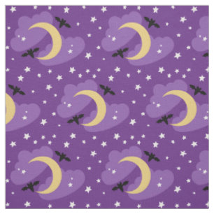 Lune et Étoiles Tissu Halloween
