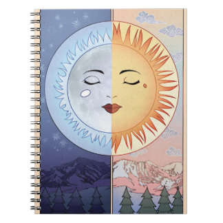 Lune et soleil Vintage style mystère carnet