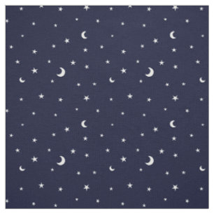 Lune et tissu minuscules bleus de minuit de profil