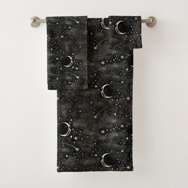 Lune Étoiles Céleste Noir (En situation)