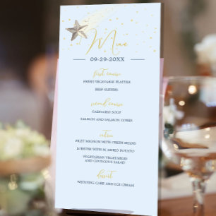 Lune Étoiles Céleste Nuit Élégante Menu Mariage