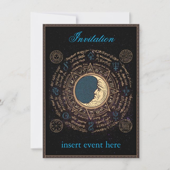 Lune Invitation Événement Carte Plat (Devant)