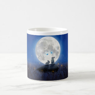 Lune lapins tasse de café