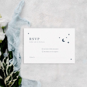 Lune Mariage céleste classique et étoiles RSVP
