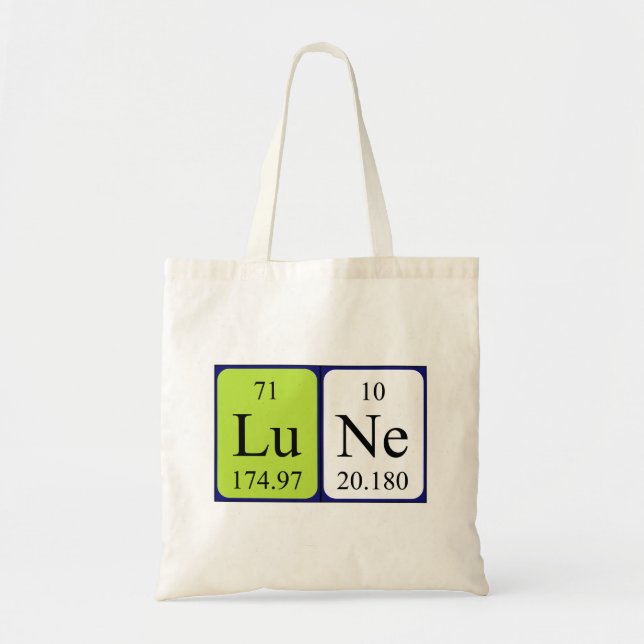 Lune periodic table name tote bag (Front)