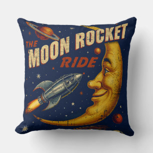 Lune Rocket Ride Coussin Vintage