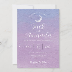 Lune romantique Aquarelle invitations mariage