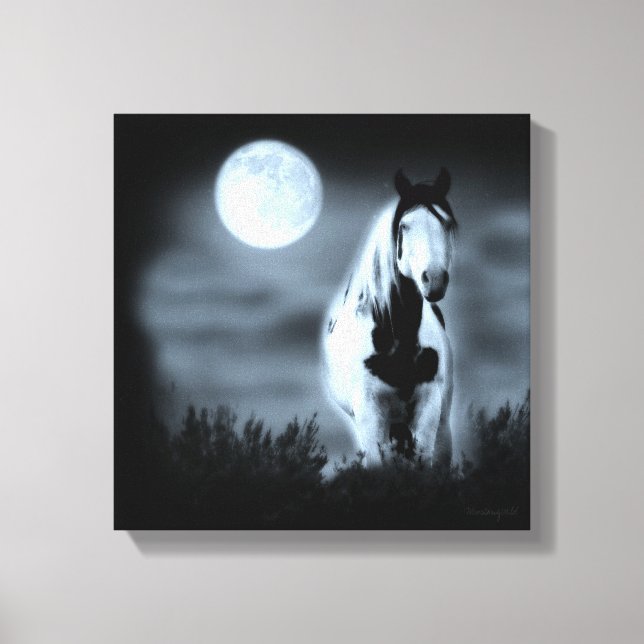 Lune Stallion Mystique Shaman Toile Enveloppée (Recto)
