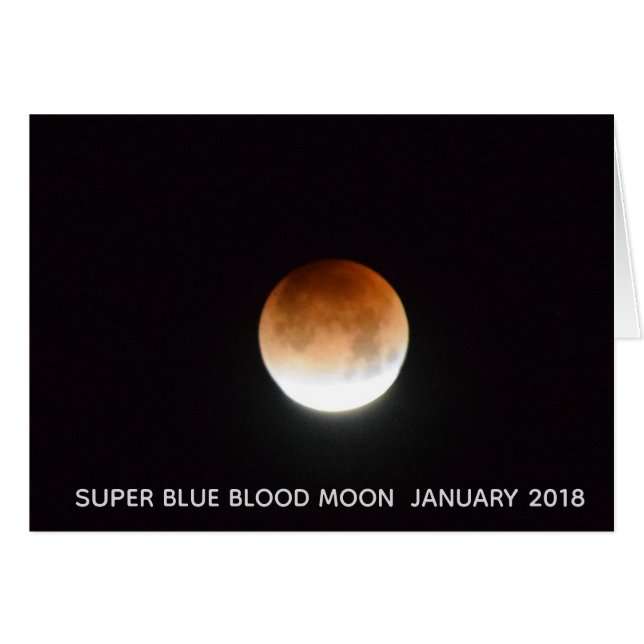 Lune superbe de sang bleu le 31 janvier 2018 (Devant horizontal)