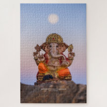 Lune sur Ganeshji 20x30 Jigsaw Puzzle