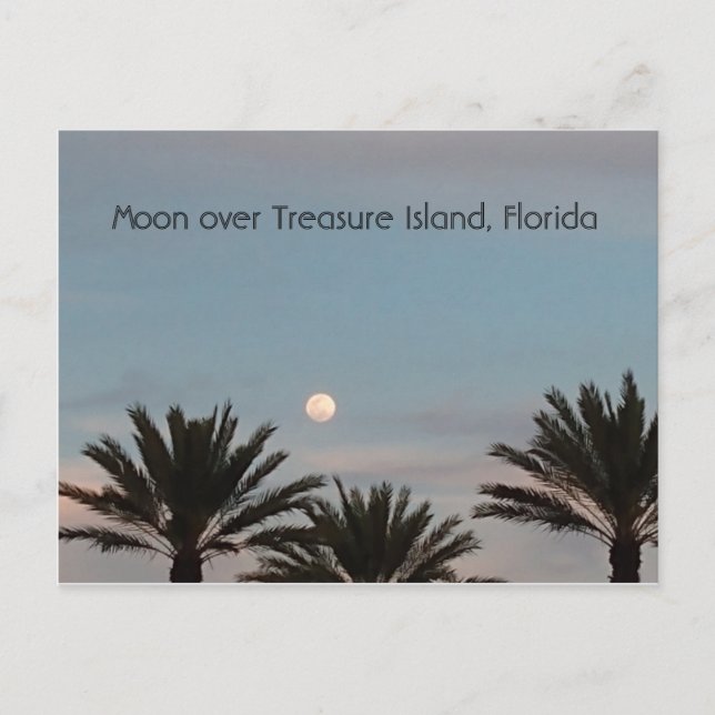 Lune sur l'île au trésor Floride Carte postale (Devant)