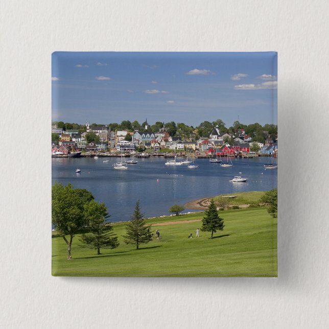 Lunenberg, Nova Scotia, Canada. 2 Inch Square Button (Front)