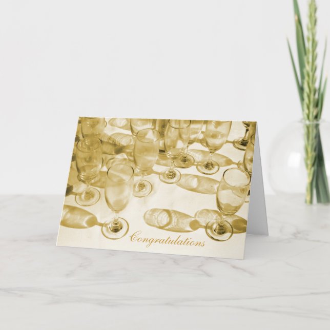 Lunettes de champagne Carte Félicitations (Devant)