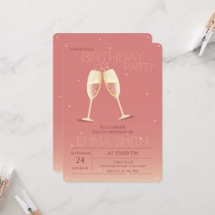 Lunettes de Champagne Invitation d'anniversaire