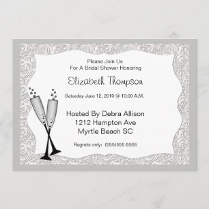 Lunettes de champagne Invitation de la douche nupt