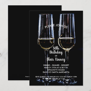 Lunettes de Champagne Invitations de fête d'annive