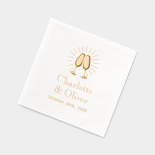Lunettes de Champagne Mariage Noms de couple Date