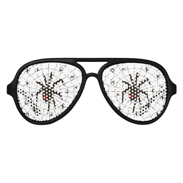 Lunettes De Fête Aviateur Araignée et bébés veuves noirs - (Devant)