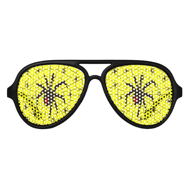 Lunettes De Fête Aviateur Araignée et bébés veuves noirs - (Devant)