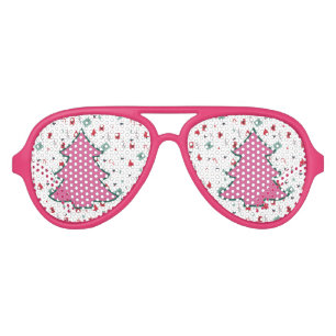 Lunettes De Fête Aviateur Arbre de Noël rose