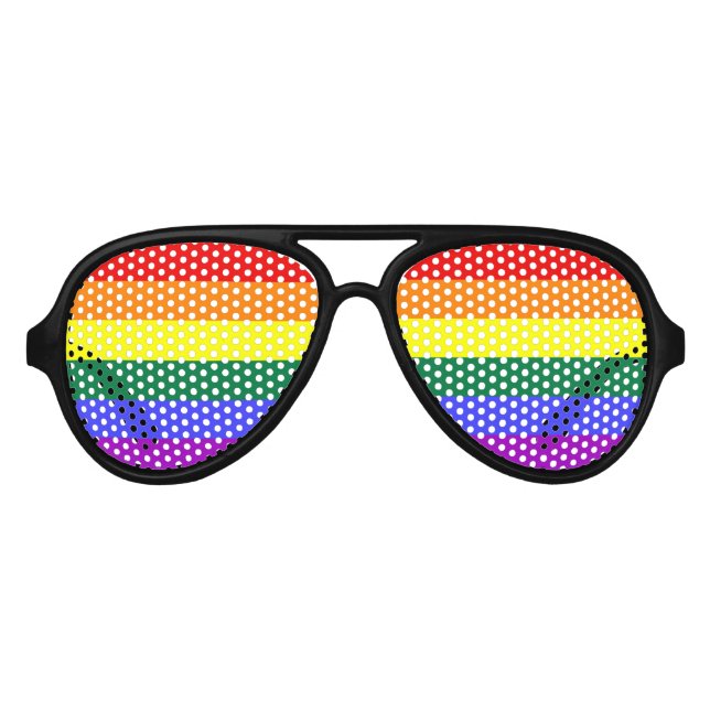 Lunettes De Fête Aviateur Arc-en-ciel Gay pride LGBT (Devant)