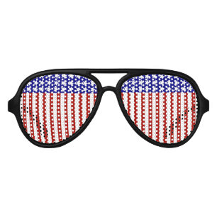 Lunettes De Fête Aviateur Arrière - plan Stars et Stripes