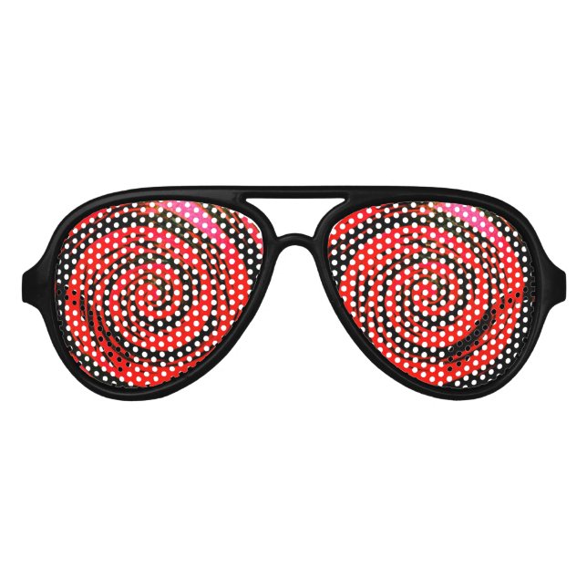Lunettes De Fête Aviateur Arte à spirale hybride rouge et noir (Devant)