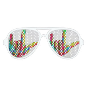 LUNETTES DE FÊTE AVIATEUR ASL JE T'AIME