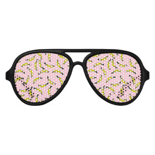 Lunettes De Fête Aviateur Bananes peintes à la main mignonnes et rose