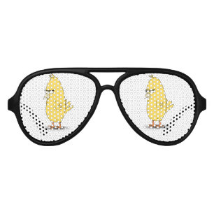 Lunettes De Fête Aviateur Bande dessinée jaune d'oiseau