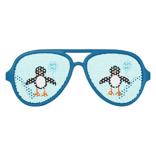Lunettes De Fête Aviateur Bébé Bleu mignon Bébé Garçon Fête de pingouin Tons